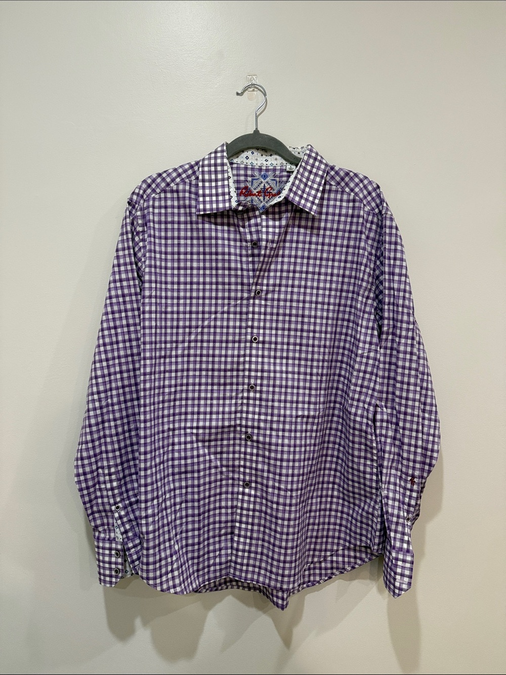 Robert Graham Purple Gingham Button-Down Shirt